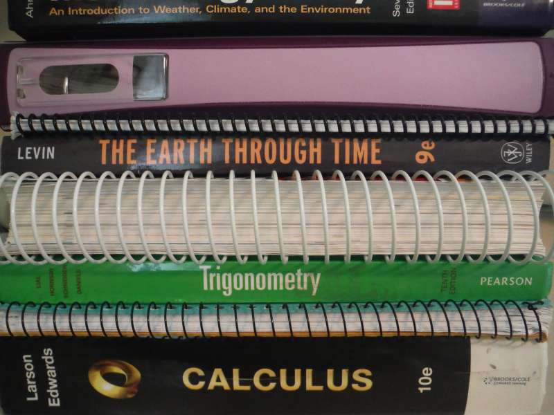 Textbook stack: Photo copyright Sara J. Bruegel, 2014