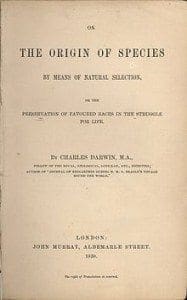 Original Title Page of "On the Origin of Species or The Preservation of Favored races in the Struggle for Life"