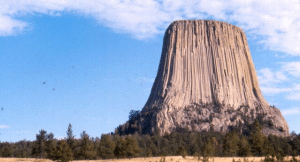Devils Tower's West wall is a direct vertical climb of 600 ft.