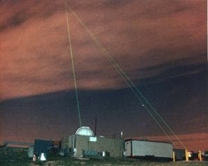 Satellite laser ranging at Goddard Geophysical and Astronomical Observatory. Image credit: NASA