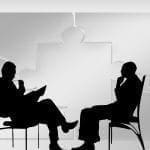 Silhouette two men discussing: photo credit: Pixabay