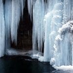 Frozen waterfall, photo credit: Peter Griffin