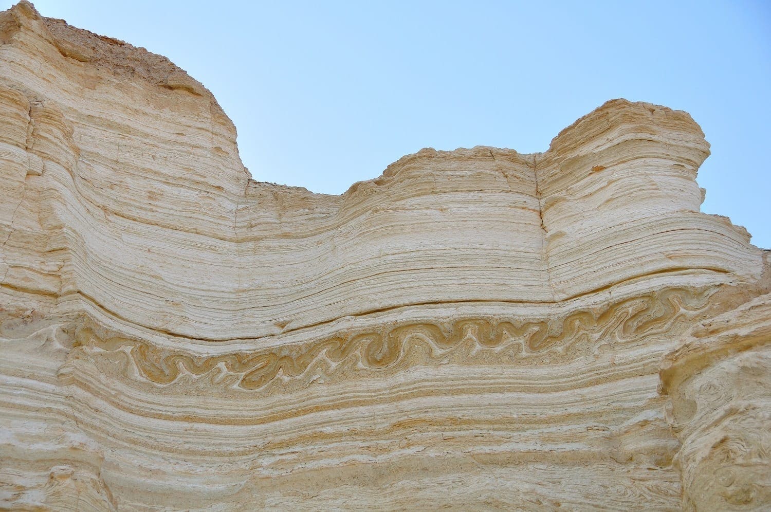 Sedimentary layers in Israel showing the serpentine folding an earthquake caused: ID 22433417 © Hugoht | Dreamstime.com