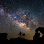 Silhouette of two people under the Milky Way at Mobius Arch: ID 98902216 © Valentin Armianu | Dreamstime.com