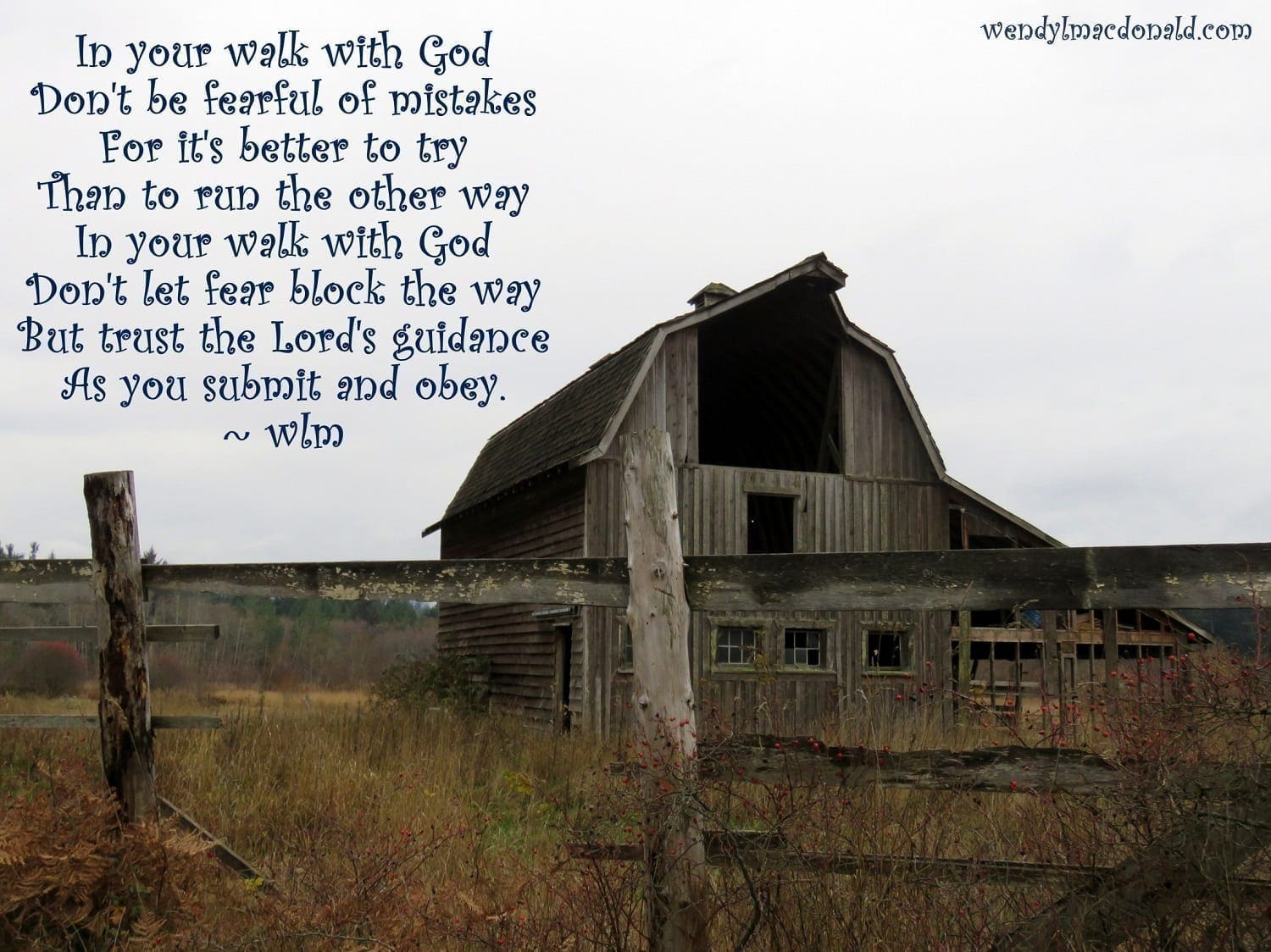 Wendy's poem with an old barn photo