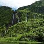 Flores Island rainforest with waterfalls