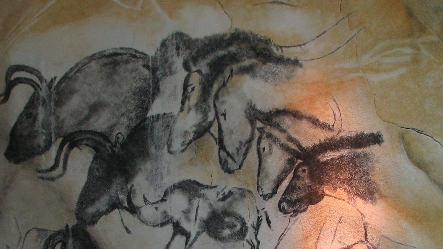 Replica of the "Horse Panel" painting in the Chauvet Cave, France