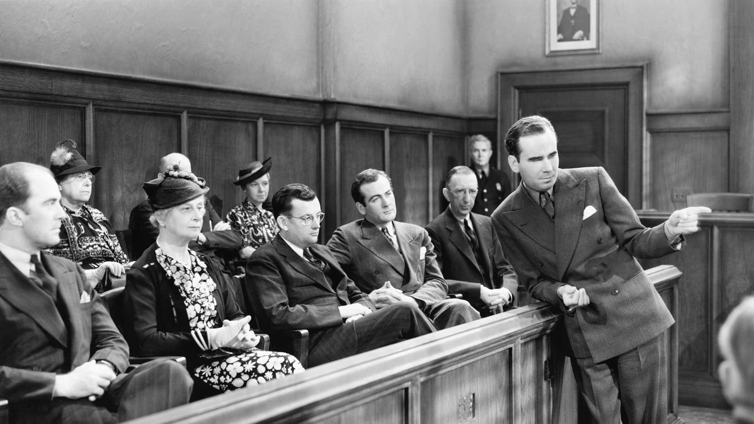 Jury listening to a lawyer's presentation, circa 1940s: Photo 52026511 © Everett Collection Inc. | Dreamstime.com