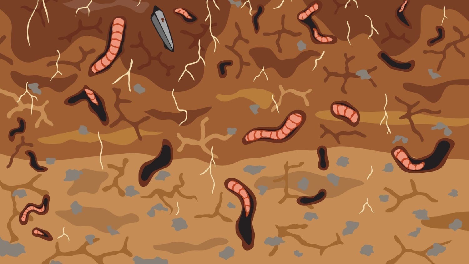 Dirt with roots and worm burrows: Illustration 16312429 © Robert Adrian Hillman | Dreamstime.com