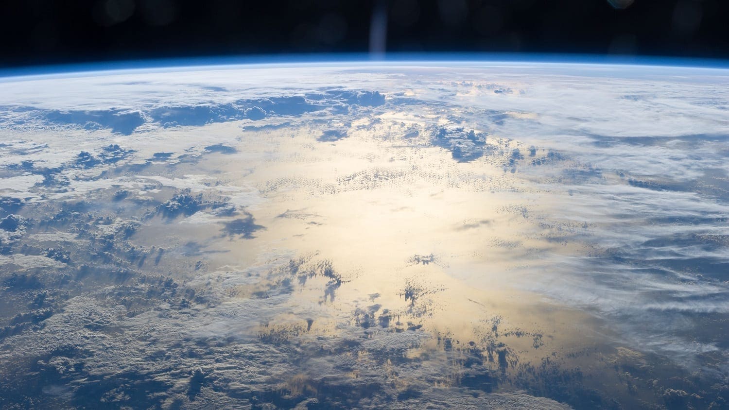 South Pacific Ocean with cloud cover from the ISS