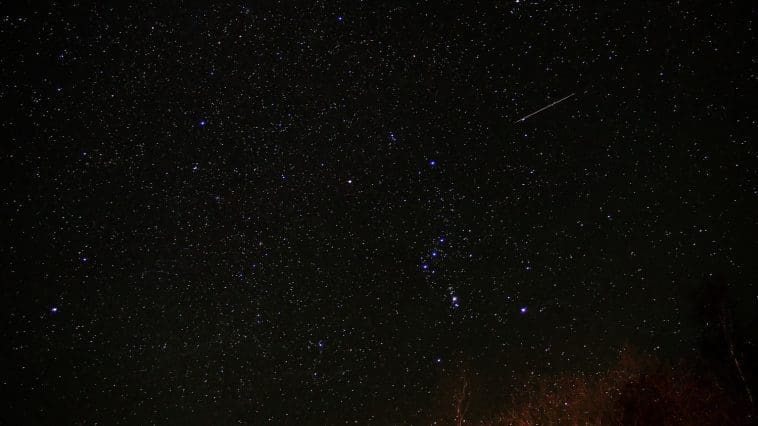 Night sky with Orion constellation visible and a meteor: Photo 49231187 © Vitalij Kopa | Dreamstime.com