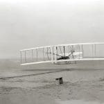 Photo of the Wright Brothers first successful aircraft, December 1, 1901