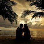 Silhouette of couple on beach: Photo 174664126 / Couple Silhouette Tropical © Vladimir Lesnikov | Dreamstime.com