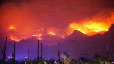 Wildfires on the mountains outside of Tucson, AZ: Photo 186503836 © Jessica Kirsh | Dreamstime.com