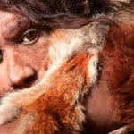Neanderthal man gazing out from behind furs: Photo 120912114 © Procyab | Dreamstime.com