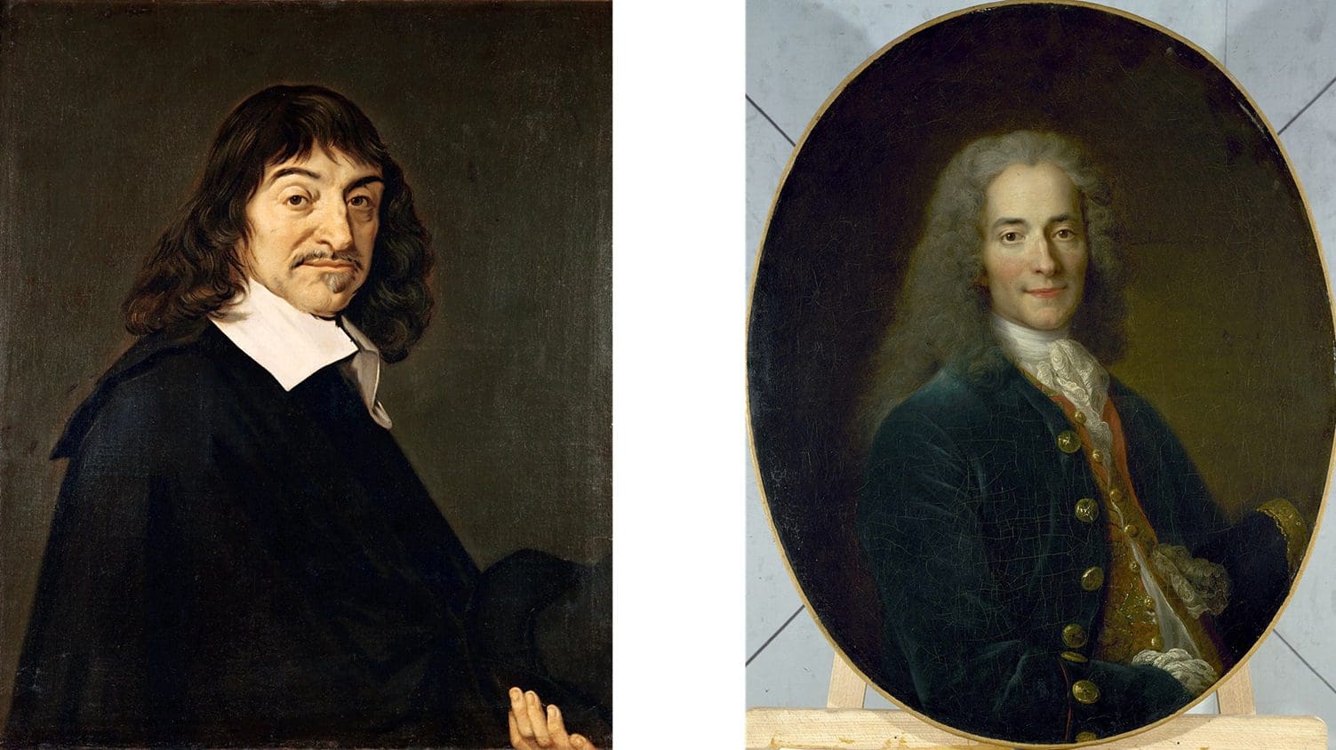 Descartes and Voltaire portraits